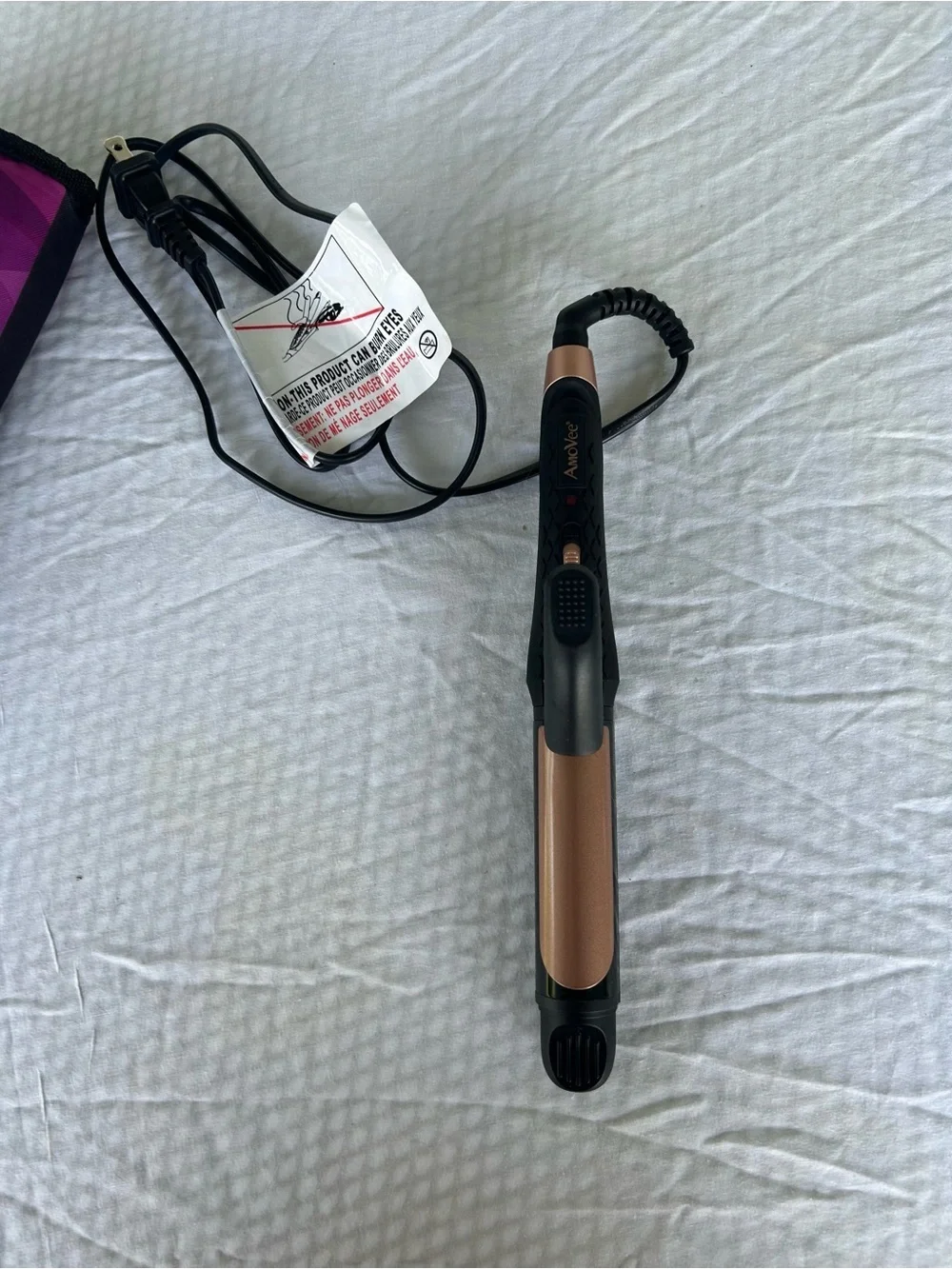 AmoVee 2 in 1 Travel Flat Iron Ceramic Tourmaline Curling Iron Hair Straightener